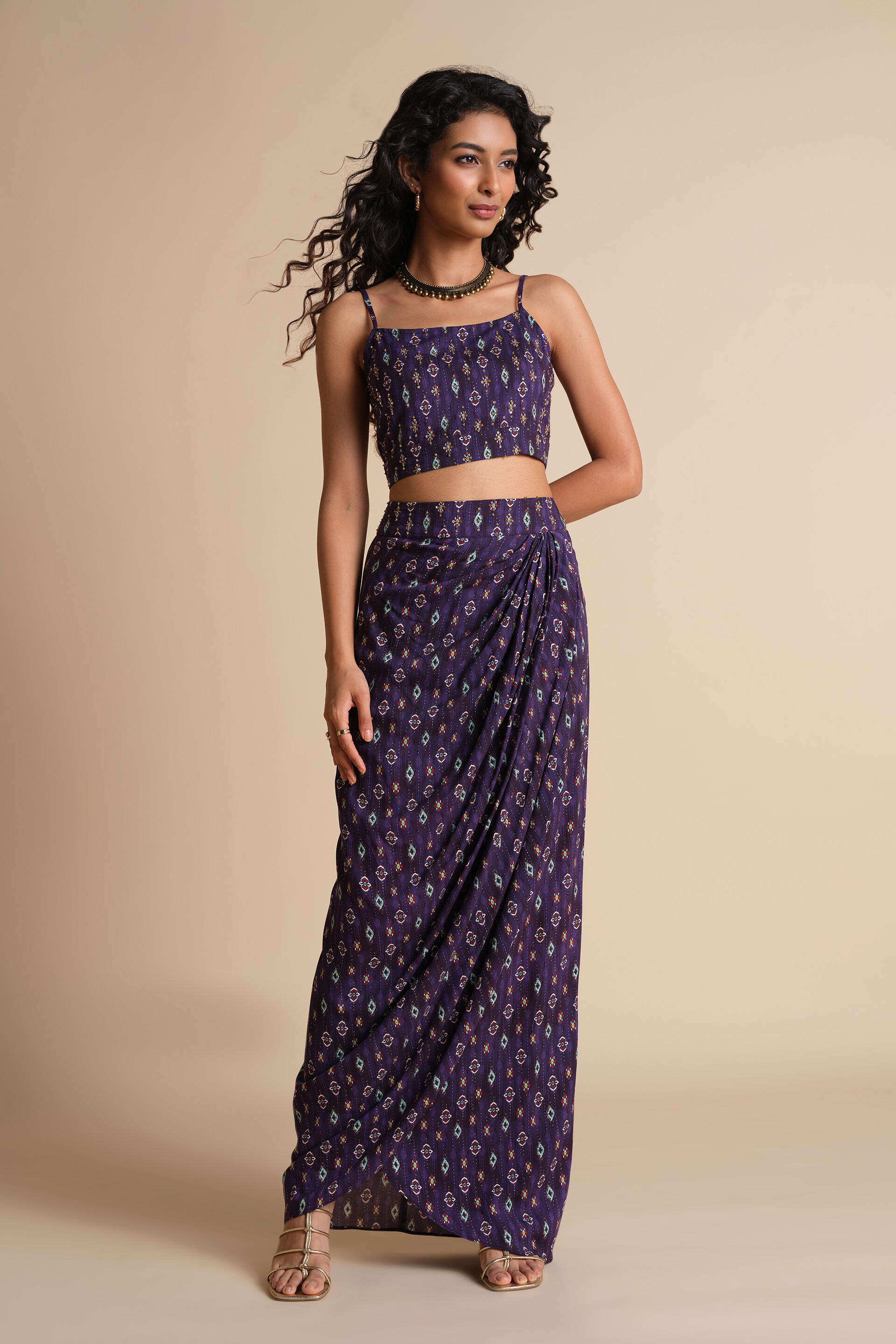 Shaam Shaandaar Skirt Set, Purple, image 2